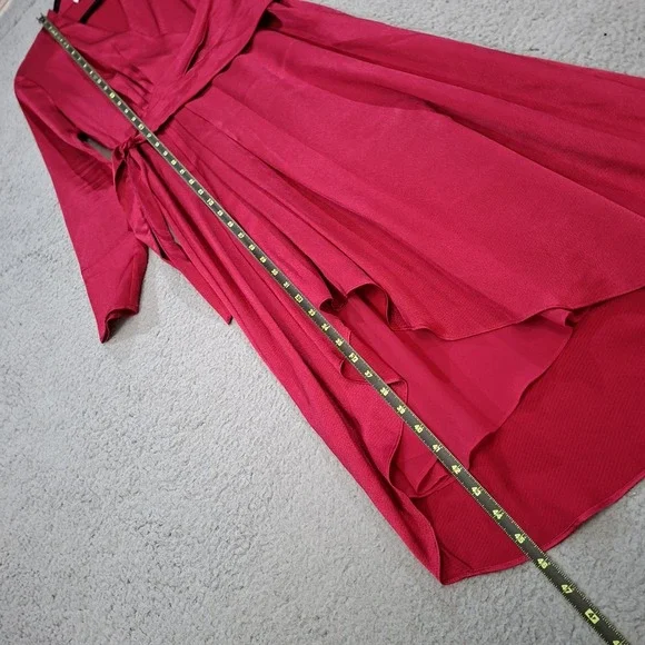 Equipment Adisa pink satin asymmetrical wrap style dress 0 Feminine Office - Picture 5 of 10